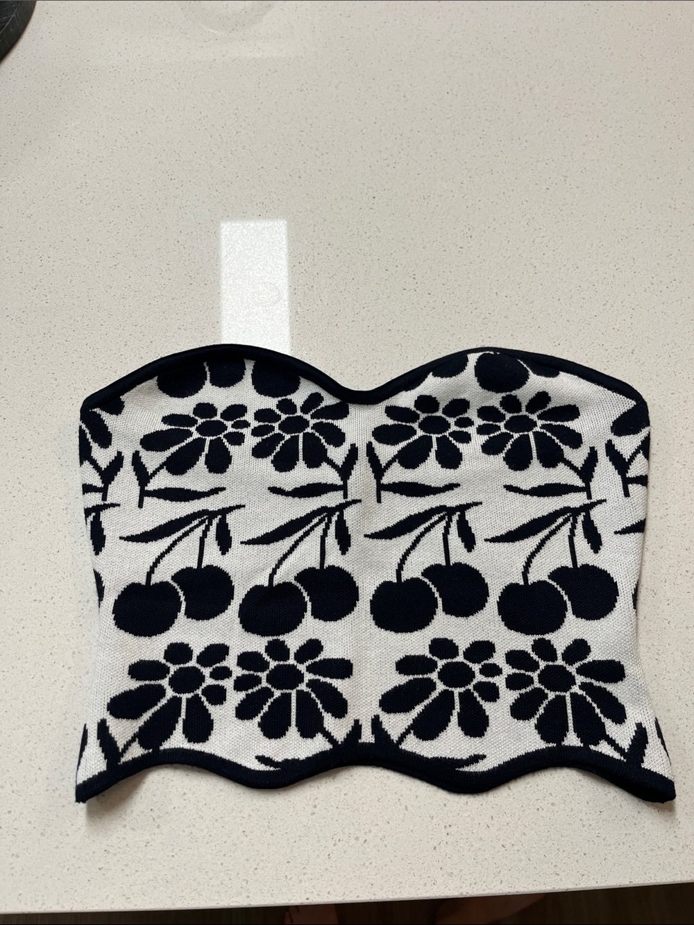 Anthropologie Maeve Agathe Marty Printed Scallop Tube Top - Picture 2 of 4